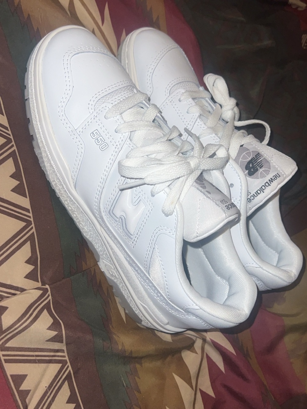 New Balance White Low-Top Sneakers